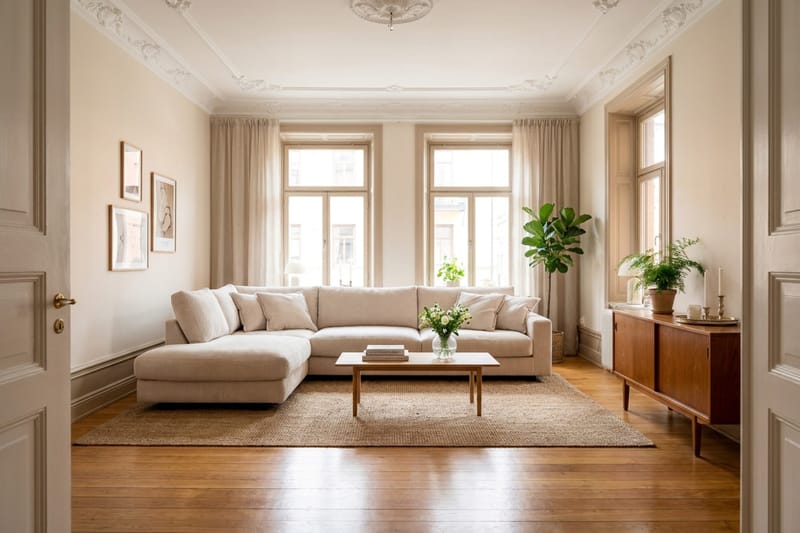 Valencia Extra Djup 4-sits Soffa med Schäslong Vänster - Offwhite - Möbler - Soffa - Divansoffor & schäslongsoffa