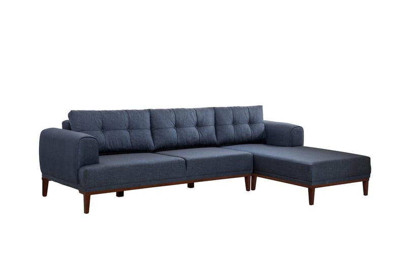 Valsot 4-sits Soffa med Divan, Mörkblå