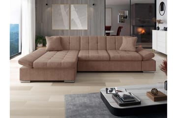 Vananda Soffa med Divan 3-sits i Bouclé - Rosa - Möbler - Soffa - Divansoffor & schäslongsoffa