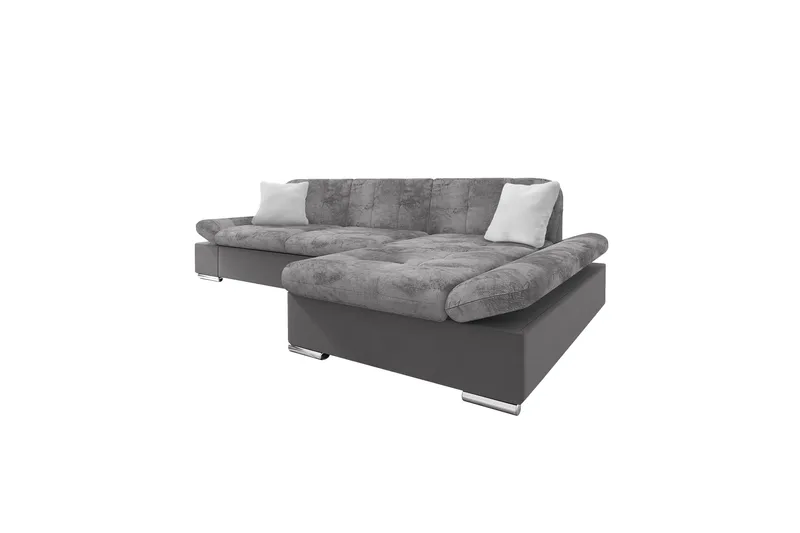 Vananda Soffa med Divan 3-sits i Sammet - Mörkgrå/Ljusgrå - Möbler - Soffa - Divansoffor & schäslongsoffa