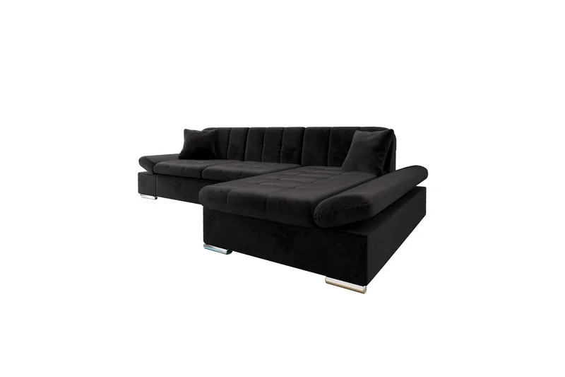 Vananda Soffa med Divan 3-sits, Svart