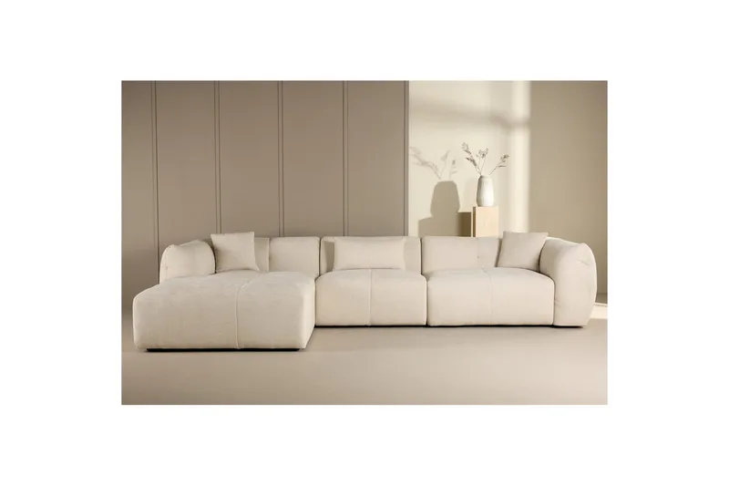 Vanlig Soffa med enkeldivan utan schäslong VIND Hörnsoffa VIND Positano Beige Beige - Möbler - Soffa - Divansoffor & schäslongsoffa
