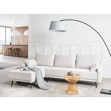 Varde 3-sits Vänstervänd L-formad Hörnsoffa med Divan och Schäslong i Tyg - Ljusbeige - Möbler - Soffa - Divansoffor & schäslongsoffa