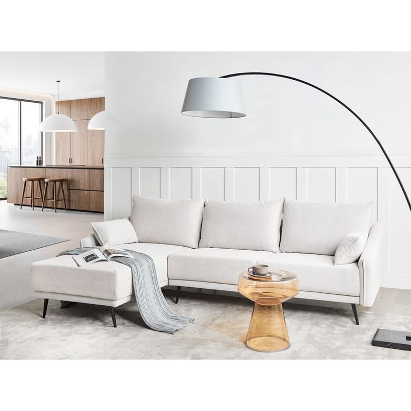 Varde 3-sits Vänstervänd L-formad Hörnsoffa med Divan och Schäslong i Tyg - Ljusbeige - Möbler - Soffa - Divansoffor & schäslongsoffa
