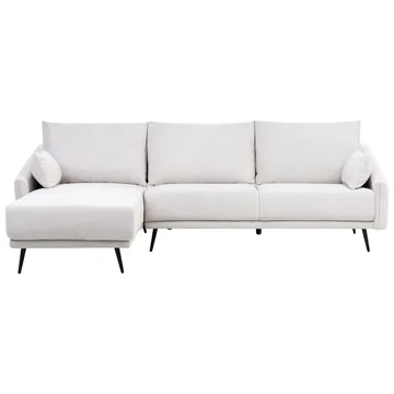 Varde 3-sits Vänstervänd L-formad Hörnsoffa med Divan och Schäslong i Tyg - Ljusbeige - Möbler - Soffa - Divansoffor & schäslongsoffa
