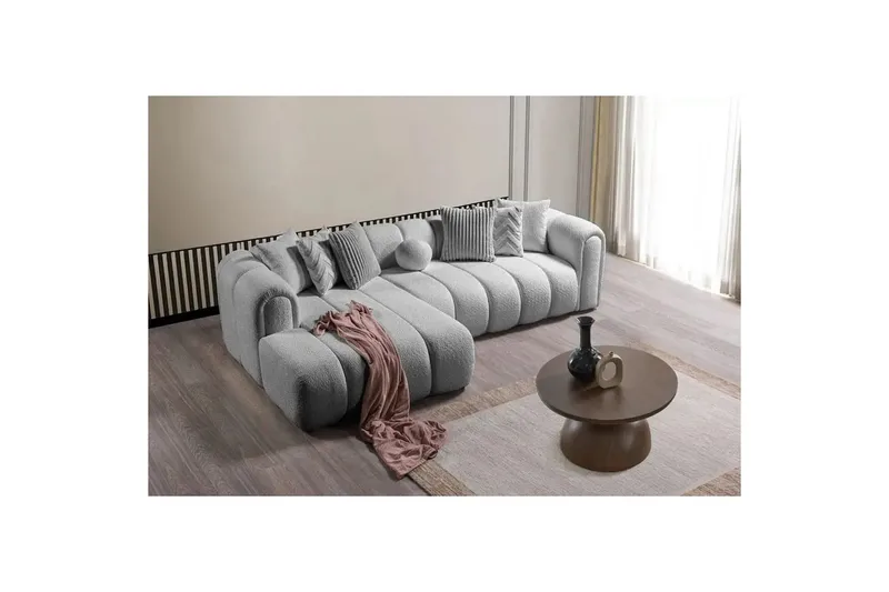 Varrel Soffa med Divan 3-sits - Grå - Möbler - Soffa - Divansoffor & schäslongsoffa