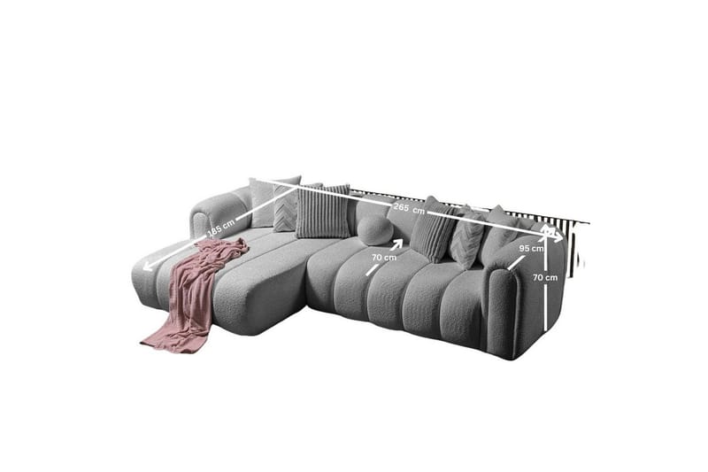 Varrel Soffa med Divan 3-sits - Grå - Möbler - Soffa - Divansoffor & schäslongsoffa