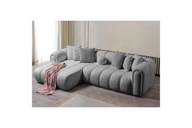 Varrel Soffa med Divan 3-sits - Grå - Möbler - Soffa - Divansoffor & schäslongsoffa