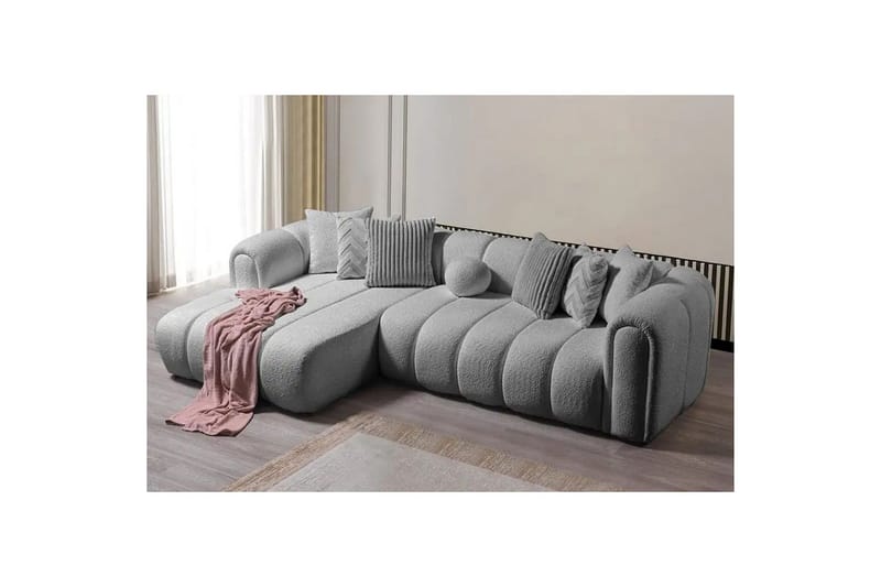 Varrel Soffa med Divan 3-sits - Grå - Möbler - Soffa - Divansoffor & schäslongsoffa