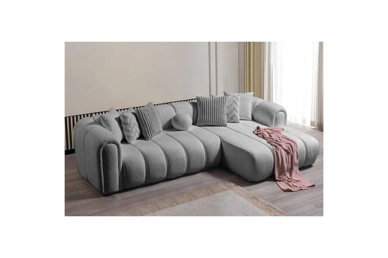 Varrel Soffa med Divan 3-sits - Grå - Möbler - Soffa - Divansoffor & schäslongsoffa