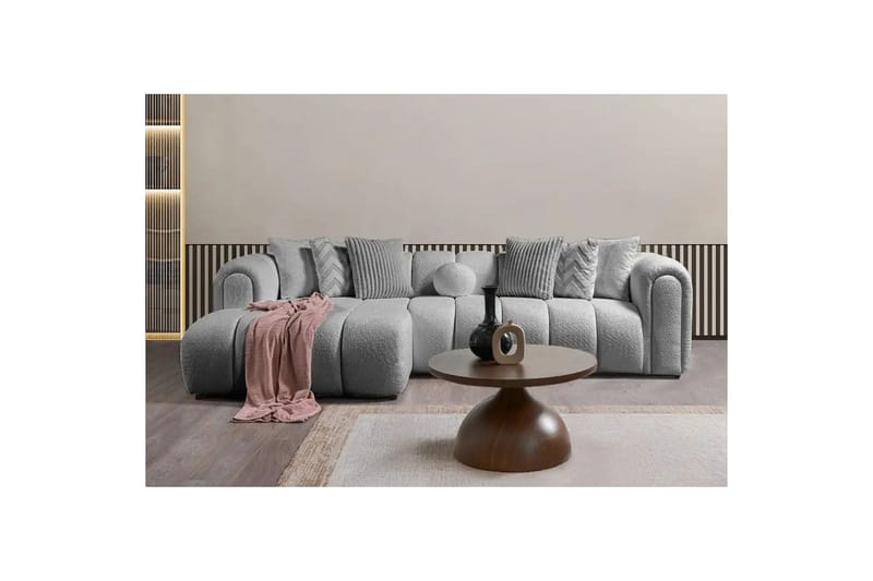 Varrel Soffa med Divan 3-sits - Grå - Möbler - Soffa - Divansoffor & schäslongsoffa