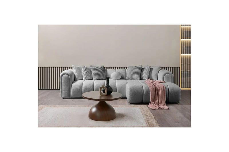 Varrel Soffa med Divan 3-sits - Grå - Möbler - Soffa - Divansoffor & schäslongsoffa
