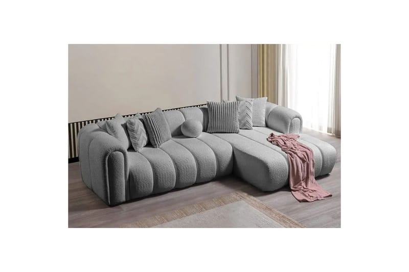 Varrel Soffa med Divan 3-sits - Grå - Möbler - Soffa - Divansoffor & schäslongsoffa