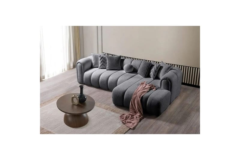 Varrel Soffa med Divan 3-sits - Mörkgrå - Möbler - Soffa - Divansoffor & schäslongsoffa
