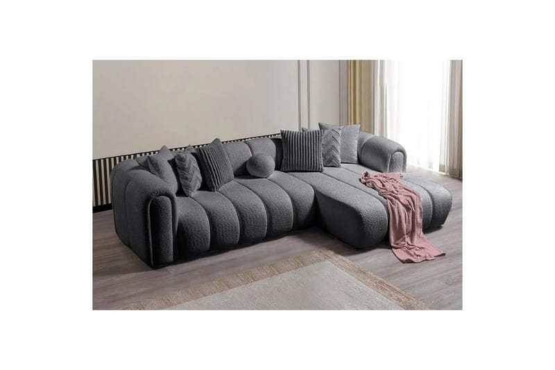 Varrel Soffa med Divan 3-sits - Mörkgrå - Möbler - Soffa - Divansoffor & schäslongsoffa