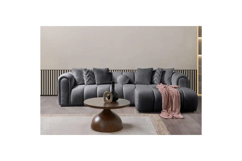 Varrel Soffa med Divan 3-sits - Mörkgrå - Möbler - Soffa - Divansoffor & schäslongsoffa