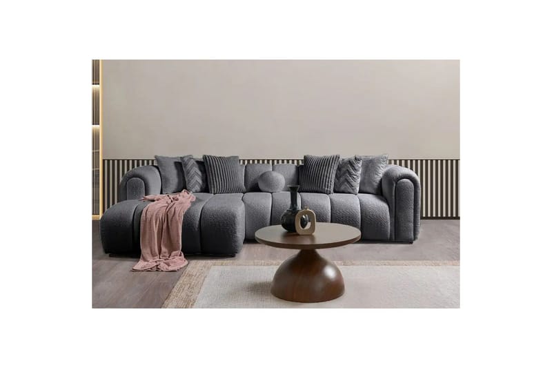 Varrel Soffa med Divan 3-sits - Mörkgrå - Möbler - Soffa - Divansoffor & schäslongsoffa