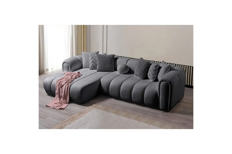 Varrel Soffa med Divan 3-sits - Mörkgrå - Möbler - Soffa - Divansoffor & schäslongsoffa