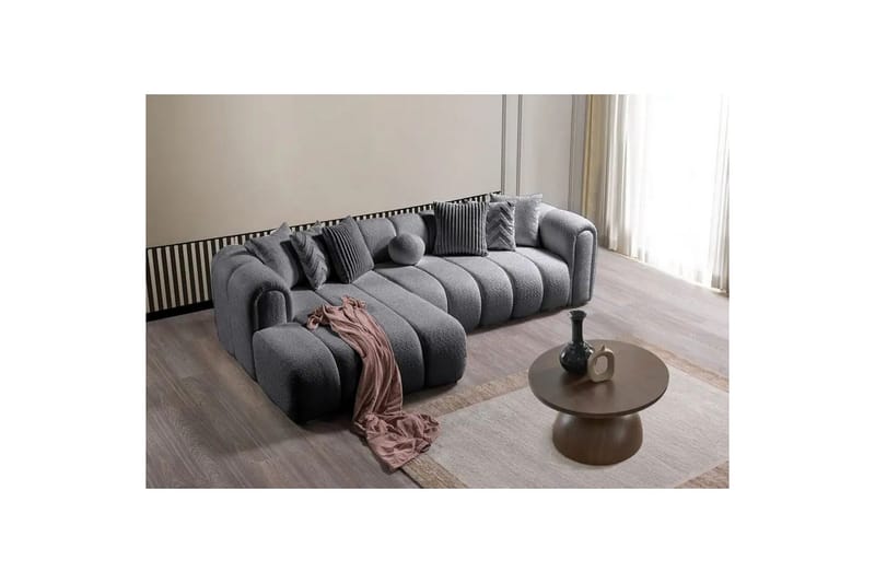 Varrel Soffa med Divan 3-sits - Mörkgrå - Möbler - Soffa - Divansoffor & schäslongsoffa