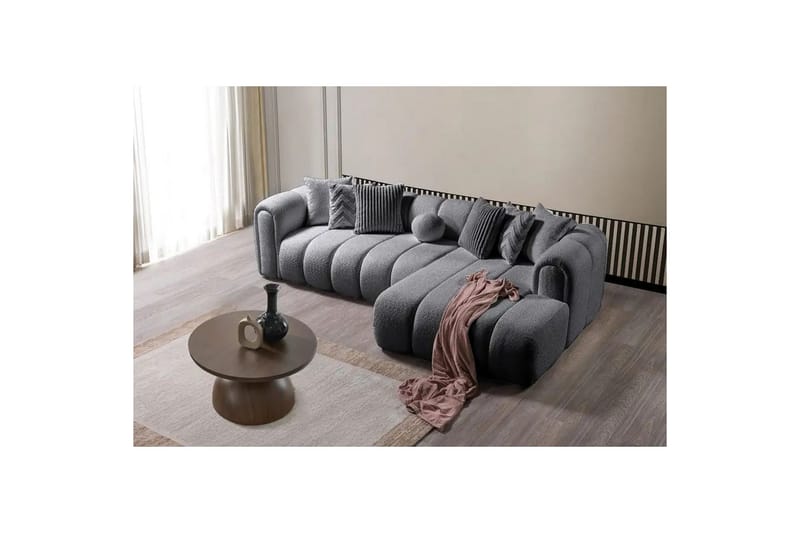 Varrel Soffa med Divan 3-sits - Mörkgrå - Möbler - Soffa - Divansoffor & schäslongsoffa