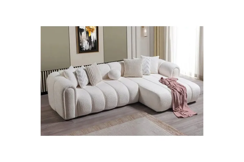 Varrel Soffa med Divan 3-sits - Vit - Möbler - Soffa - Divansoffor & schäslongsoffa