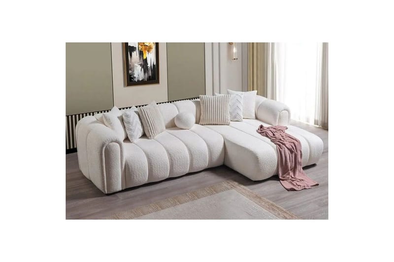 Varrel Soffa med Divan 3-sits - Vit - Möbler - Soffa - Divansoffor & schäslongsoffa