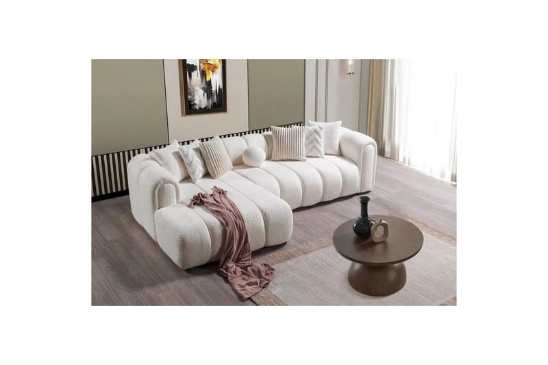 Varrel Soffa med Divan 3-sits - Vit - Möbler - Soffa - Divansoffor & schäslongsoffa