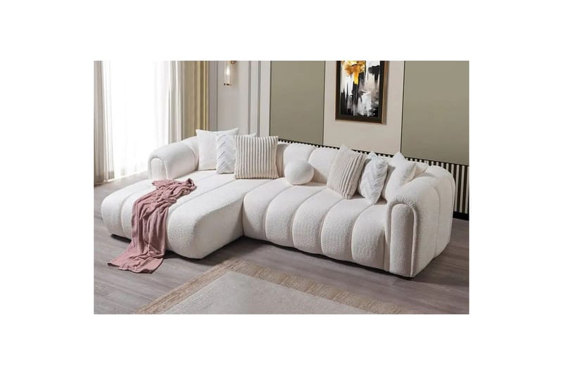 Varrel Soffa med Divan 3-sits - Vit - Möbler - Soffa - Divansoffor & schäslongsoffa