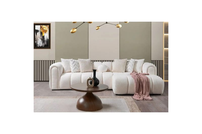 Varrel Soffa med Divan 3-sits - Vit - Möbler - Soffa - Divansoffor & schäslongsoffa