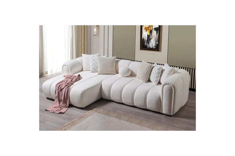 Varrel Soffa med Divan 3-sits - Vit - Möbler - Soffa - Divansoffor & schäslongsoffa