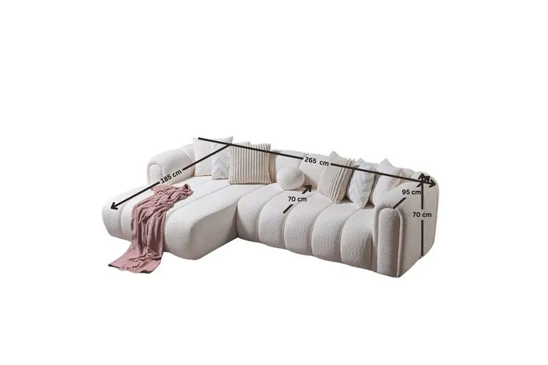 Varrel Soffa med Divan 3-sits - Vit - Möbler - Soffa - Divansoffor & schäslongsoffa