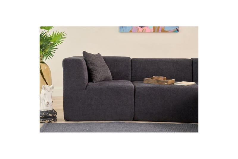 Veyno Soffa med Divan 3-sits - Antracit - Möbler - Soffa - Divansoffor & schäslongsoffa