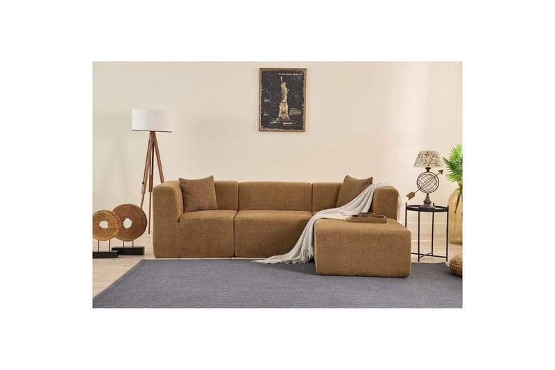 Veyno Soffa med Divan 3-sits - Brun - Möbler - Soffa - Divansoffor & schäslongsoffa