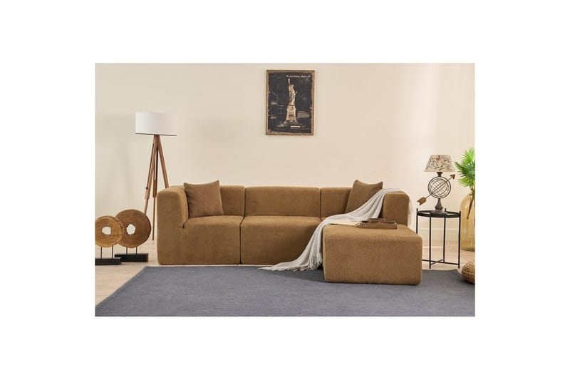 Veyno Soffa med Divan 3-sits - Brun - Möbler - Soffa - Divansoffor & schäslongsoffa