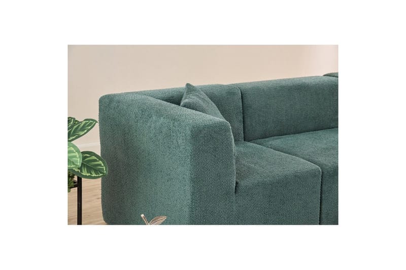 Veyno Soffa med Divan 3-sits - Grön - Möbler - Soffa - Divansoffor & schäslongsoffa