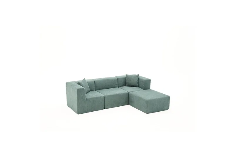 Veyno Soffa med Divan 3-sits - Grön - Möbler - Soffa - Divansoffor & schäslongsoffa
