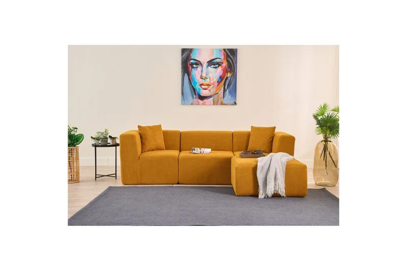 Veyno Soffa med Divan 3-sits, Orange