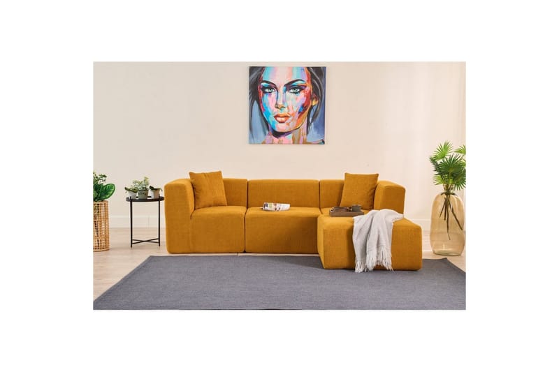 Veyno Soffa med Divan 3-sits, Orange