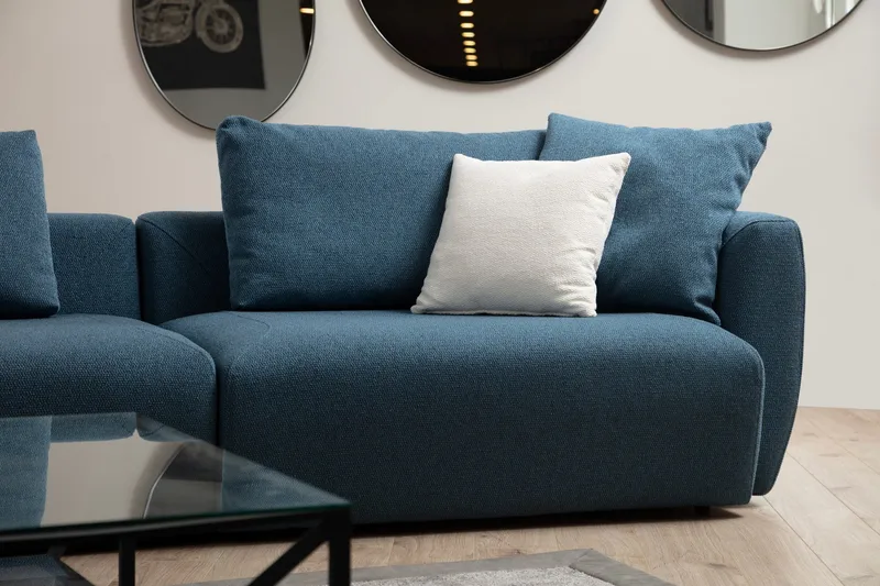 Viimse 3-sits Vänstervänd Divansoffa med Schäslong 425 cm i Tyg - Blå - Möbler - Soffa - Divansoffor & schäslongsoffa
