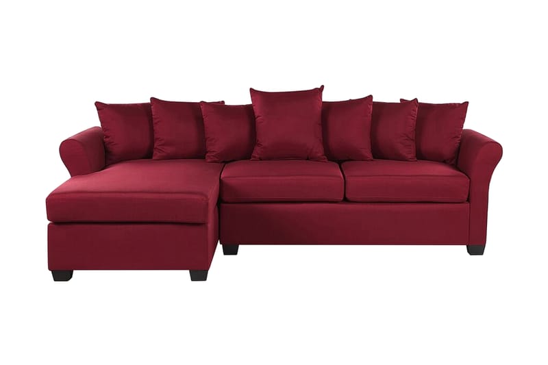 Vikna 3-sits Hörnsoffa - Mörkröd - Divansoffor & schäslongsoffa - 3 sits soffa med divan