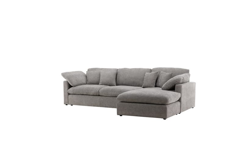 VIND Amalfi Vänstervänd L-formad Hörnsoffa med Divan 297 cm i Chenille - Mörkgrå - Möbler - Soffa - Divansoffor & schäslongsoffa