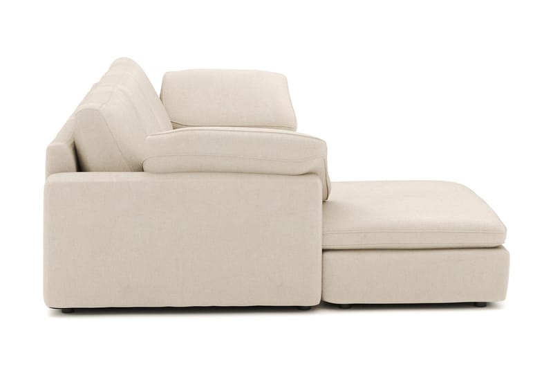 Visby 4-sits L-formad Djup Vändbar Soffa med Divan i Tyg - Beige - Möbler - Soffa - Divansoffor & schäslongsoffa