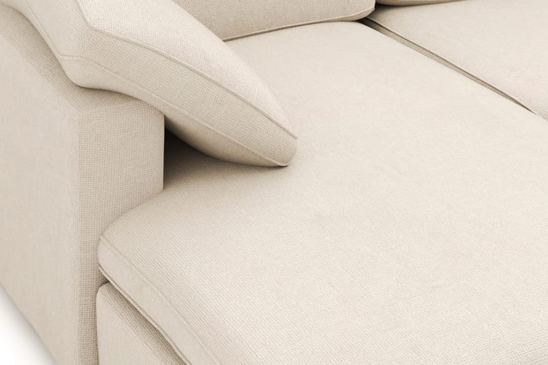 Visby 4-sits L-formad Djup Vändbar Soffa med Divan i Tyg - Beige - Möbler - Soffa - Divansoffor & schäslongsoffa