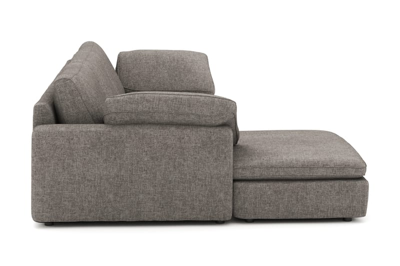 Visby 4-sits L-formad Djup Vändbar Soffa med Divan i Tyg - Grå - Möbler - Soffa - Divansoffor & schäslongsoffa