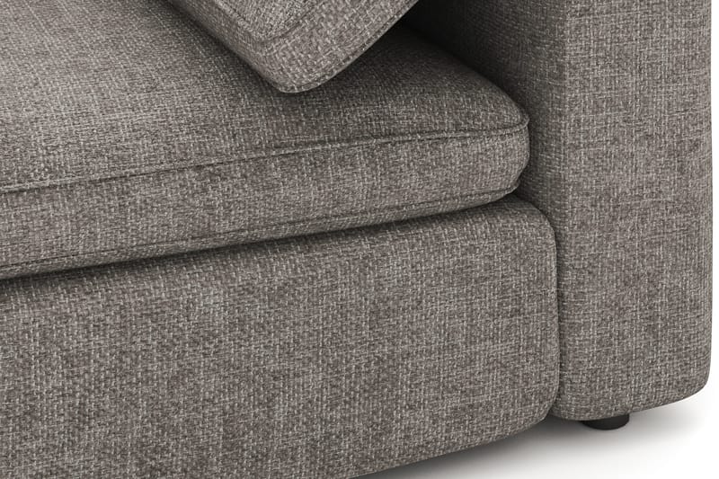 Visby 4-sits L-formad Djup Vändbar Soffa med Divan i Tyg - Grå - Möbler - Soffa - Divansoffor & schäslongsoffa