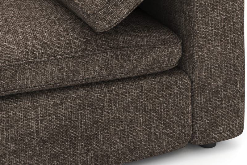 Visby 4-sits L-formad Djup Vändbar Soffa med Divan i Tyg - Mörkbrun - Möbler - Soffa - Divansoffor & schäslongsoffa