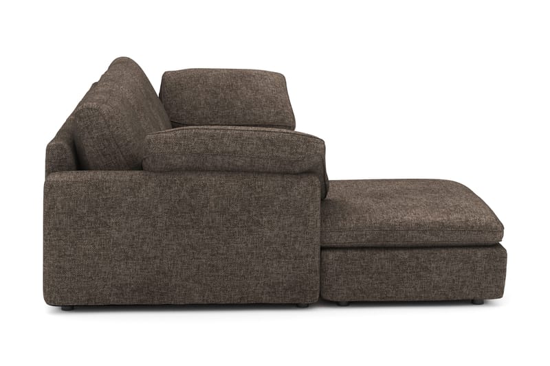Visby 4-sits L-formad Djup Vändbar Soffa med Divan i Tyg - Mörkbrun - Möbler - Soffa - Divansoffor & schäslongsoffa