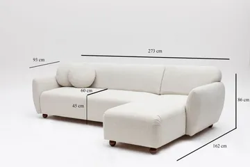 Whitecliffs Divansoffa 3-sits - Vit - Möbler - Soffa - Divansoffor & schäslongsoffa - 3 sits soffa med divan