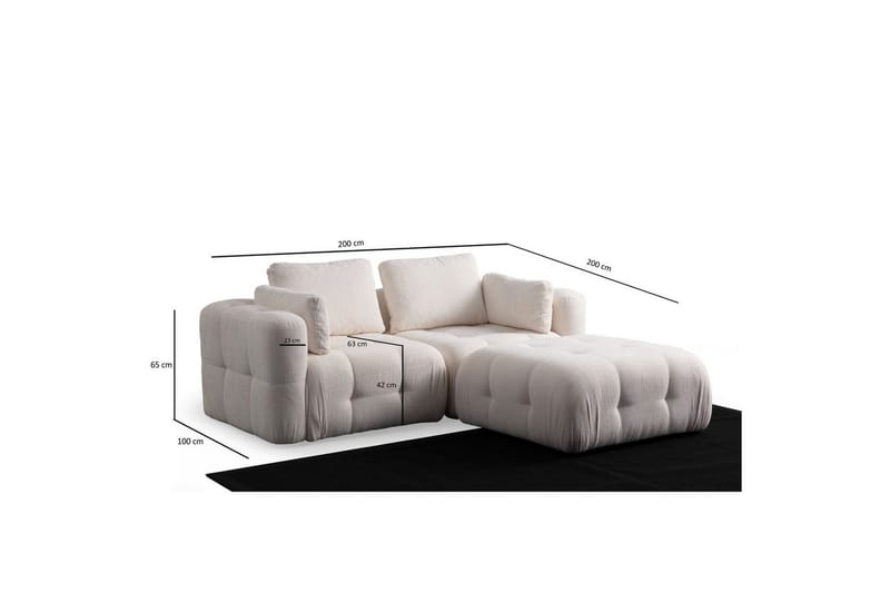 Yvara Soffa med Divan 2-sits - Beige - Möbler - Soffa - Modulsoffor - Komplett modulsoffa