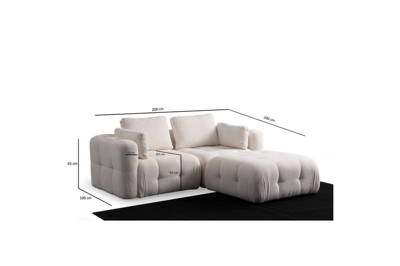 Yvara Soffa med Divan 2-sits - Beige - Möbler - Soffa - Divansoffor & schäslongsoffa